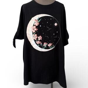 Torrid Blouse Cold Shoulder Top Boho Size 4XL Moon Tee